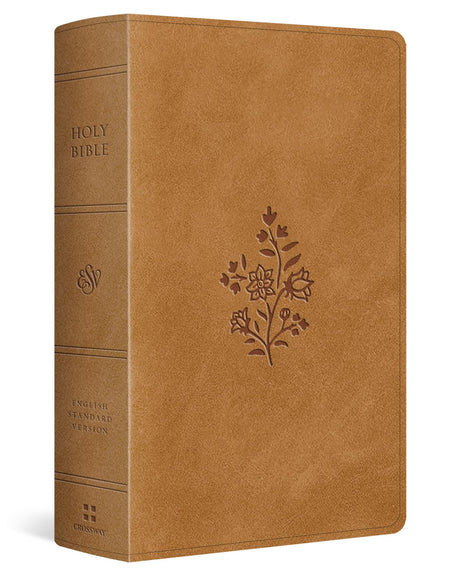 ESV Large Print Personal Size Bible, Red Letter (Trutone, Nubuck Caramel, Wildflower Design) -- Esv Bibles, Bible