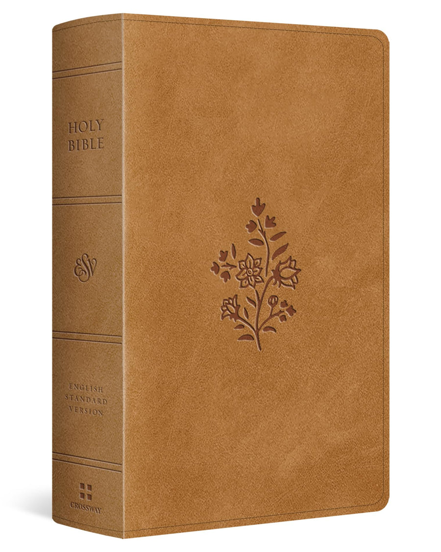 ESV Large Print Personal Size Bible, Red Letter (Trutone, Nubuck Caramel, Wildflower Design) -- Esv Bibles, Bible