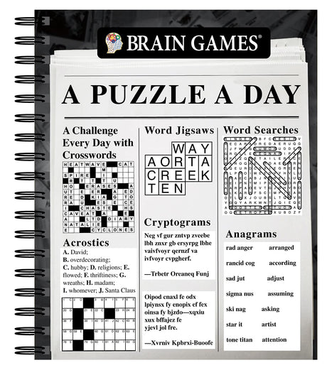 Brain Games - A Puzzle a Day -- Publications International Ltd, Spiral