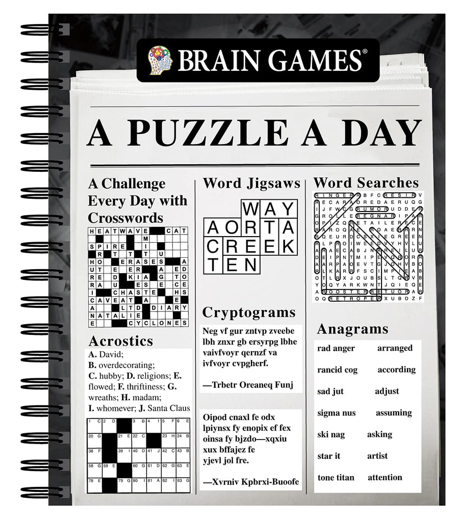 Brain Games - A Puzzle a Day -- Publications International Ltd, Spiral