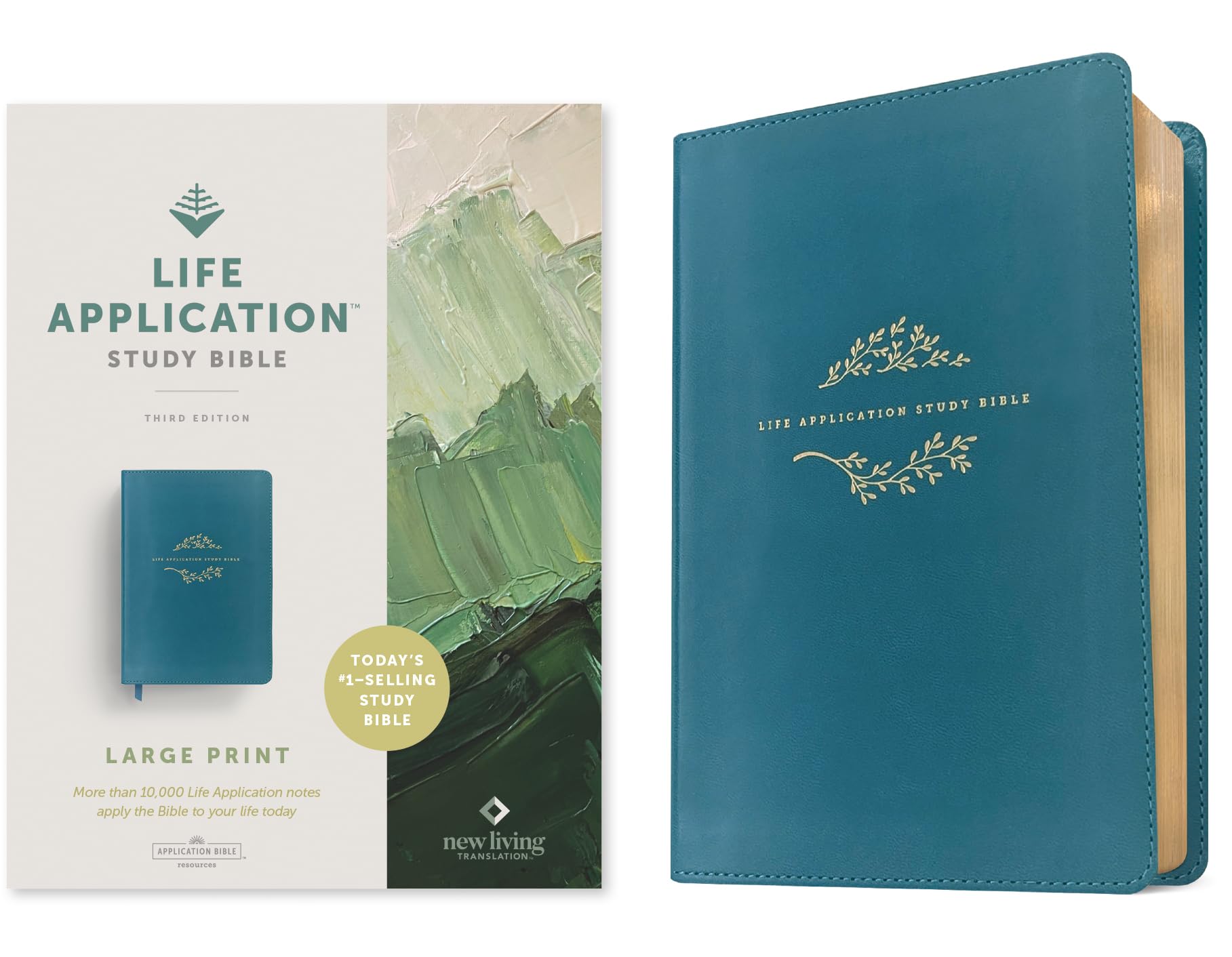 NLT Life Application Study Bible, Third Edition, Large Print (Leatherlike, Teal Blue) by Tyndale