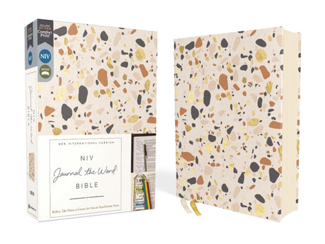 Niv, Journal the Word Bible (Perfect for Note-Taking), Cloth Over Board, Cream, Red Letter, Comfort Print: Reflect, Take Notes, or Create Art Next to -- Zondervan, Bible