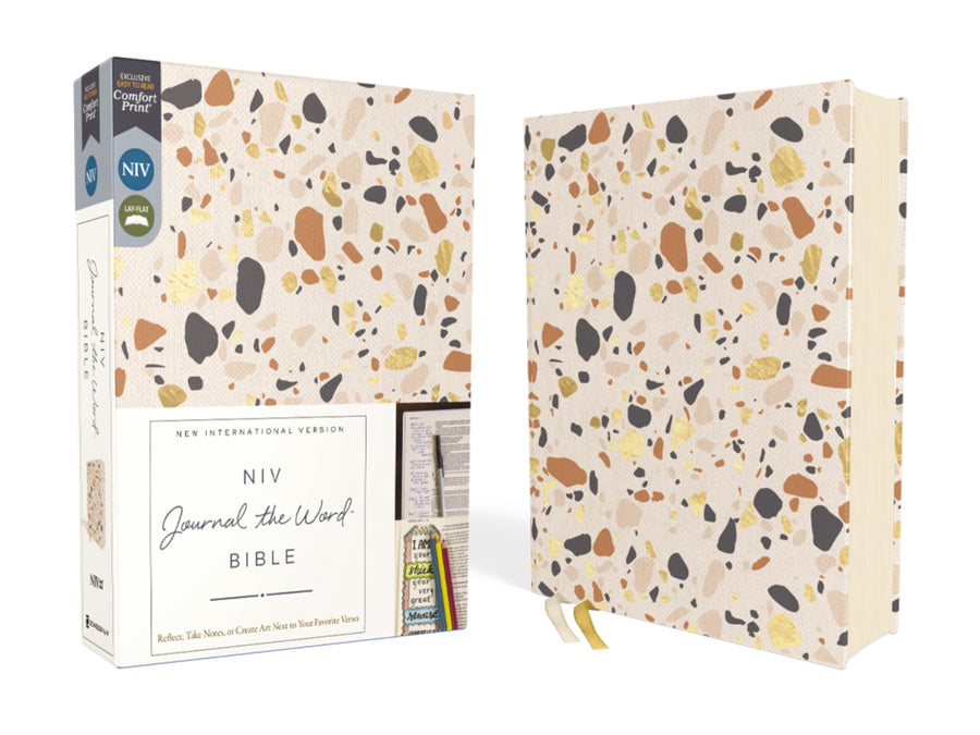 Niv, Journal the Word Bible (Perfect for Note-Taking), Cloth Over Board, Cream, Red Letter, Comfort Print: Reflect, Take Notes, or Create Art Next to -- Zondervan, Bible