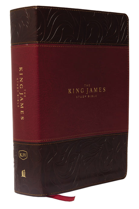 The King James Study Bible, Imitation Leather, Burgundy, Full-Color Edition -- Thomas Nelson, Bible