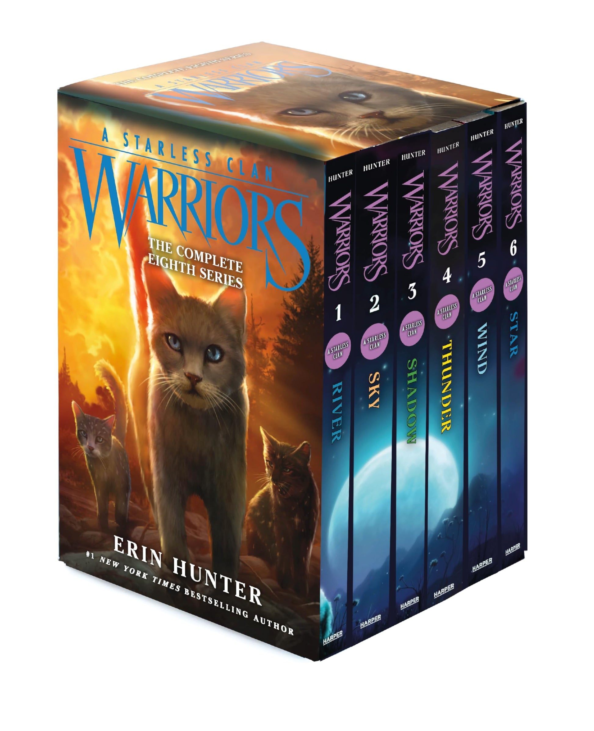 Warriors: A Starless Clan Box Set: Volumes 1 to 6: A Starless Clan #1: River, a Starless Clan #2: Sky, Starless Clan #3: Shadow, a Starless Clan #4: T by Hunter, Erin