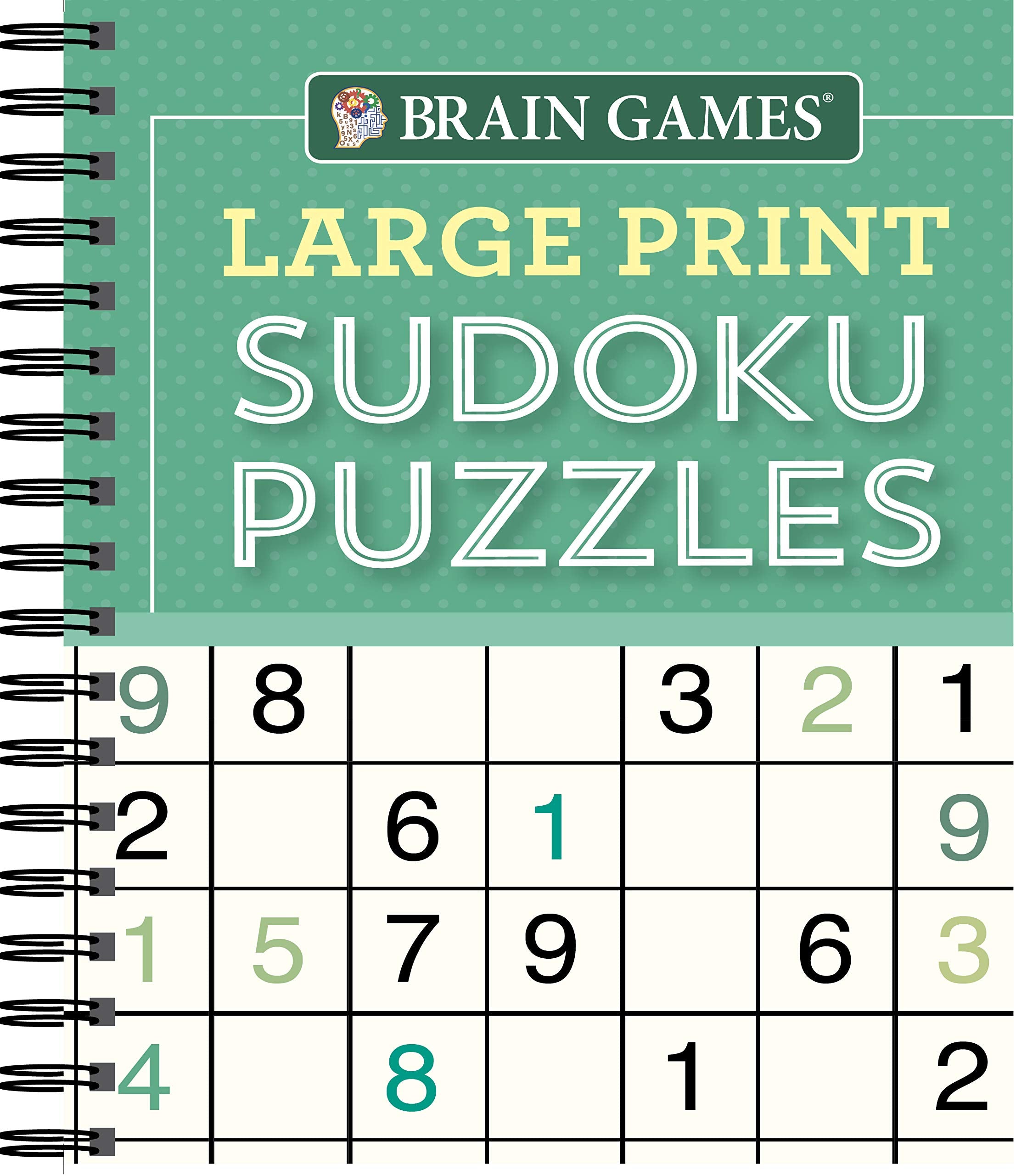 Brain Games - Large Print Sudoku Puzzles (Green) by Publications International Ltd