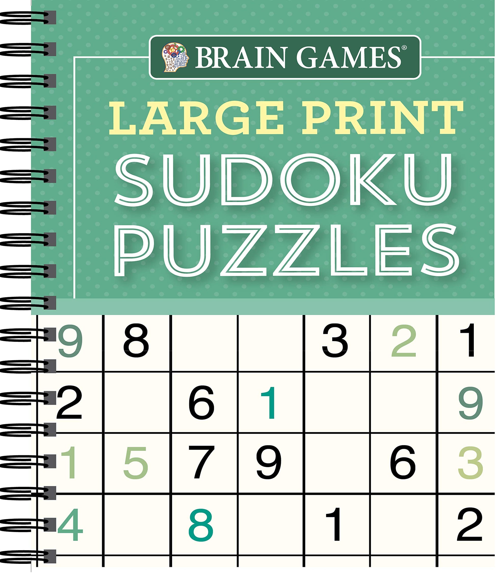 Brain Games - Large Print Sudoku Puzzles (Green) by Publications International Ltd