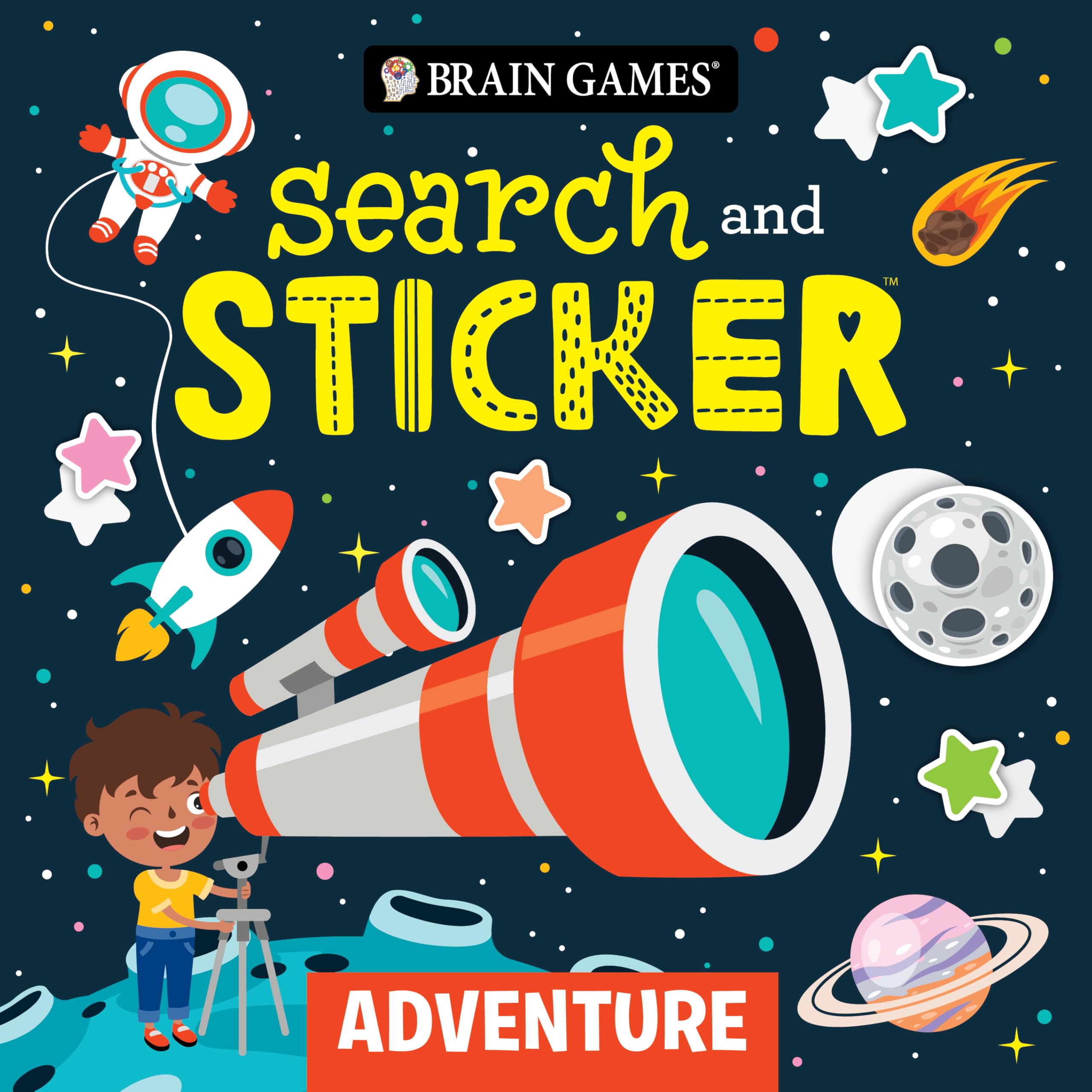 Brain Games - Search and Sticker: Adventure (for Kids Ages 3-6) by Publications International Ltd