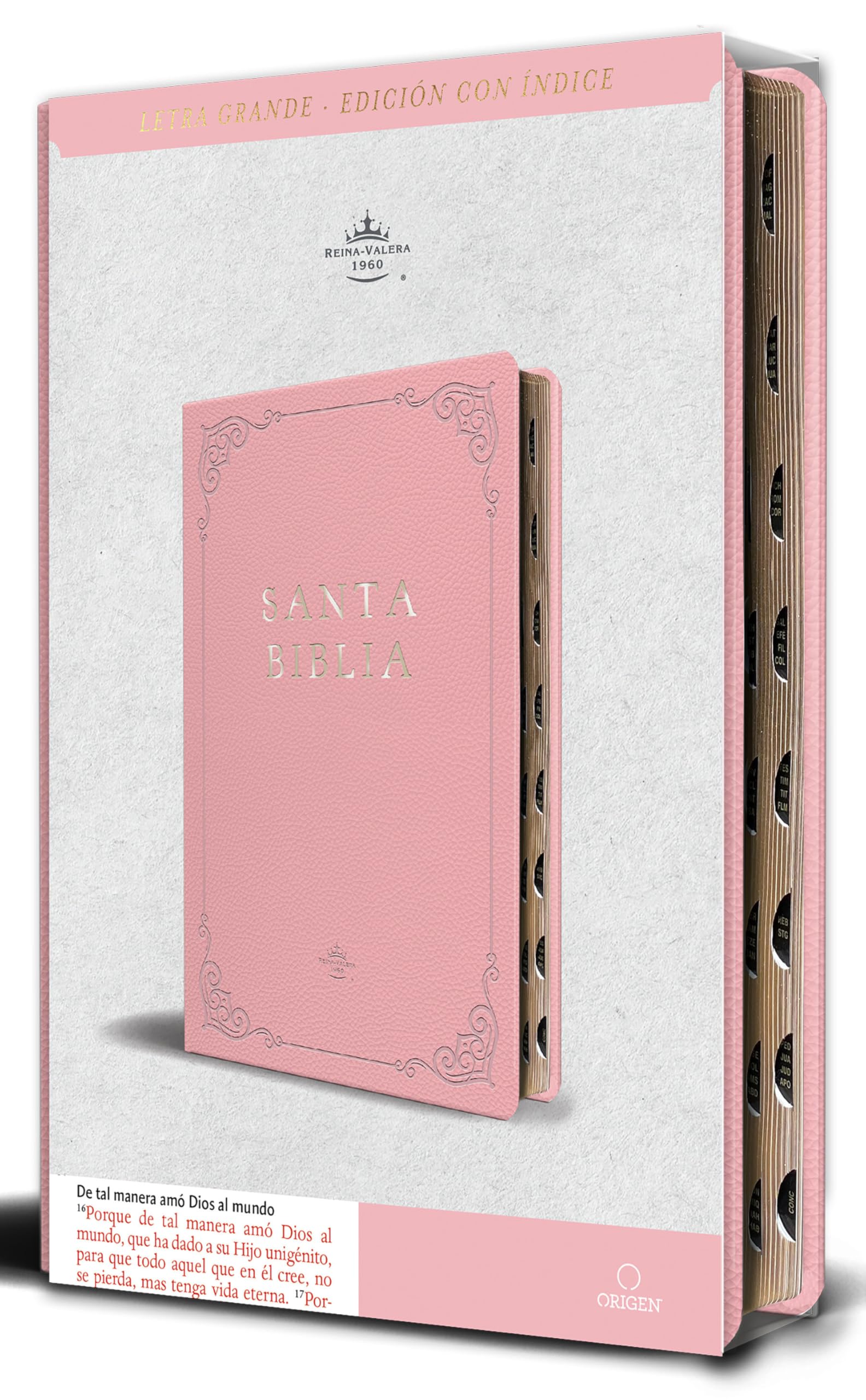 Biblia Rvr 1960 Letra Grande Tama?o Manual, Piel Rosada Con ?ndice / Spanish Bible Rvr 1960 Handy Size Large Print Leathersoft Pink with Index by Reina Valera Revisada 1960