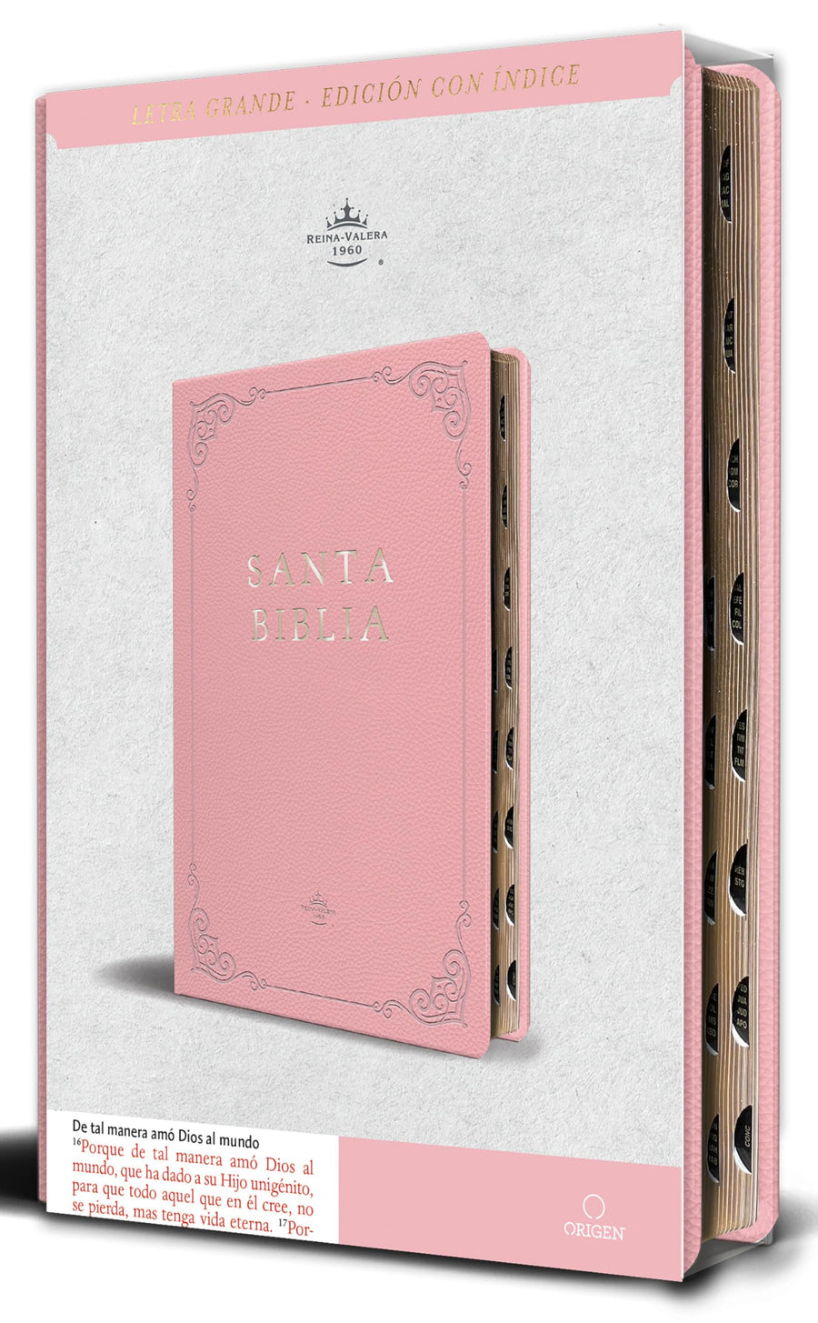 Biblia Rvr 1960 Letra Grande Tamaño Manual, Piel Rosada Con Índice / Spanish Bible Rvr 1960 Handy Size Large Print Leathersoft Pink with Index -- Reina Valera Revisada 1960, Bible