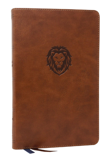Nkjv, Thinline Bible Youth Edition, Leathersoft, Brown, Red Letter Edition, Comfort Print -- Thomas Nelson, Bible