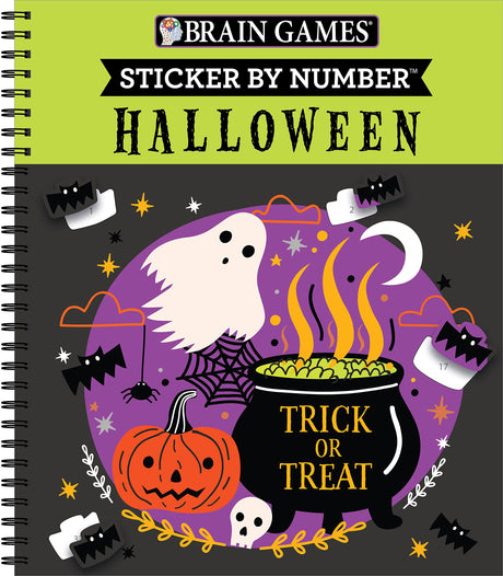 Brain Games - Sticker by Number: Halloween (Trick or Treat Cover): Volume 2 -- Publications International Ltd, Spiral