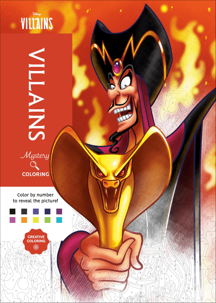 Disney Mystery Coloring: Disney Villains: A Color by Number Book -- Disney, Paperback