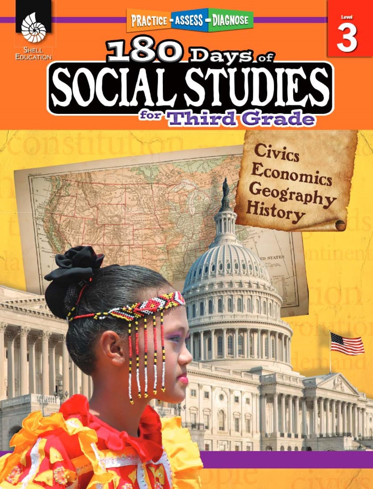 180 Days of Social Studies for Third Grade: Practice, Assess, Diagnose by McNamara, Terri