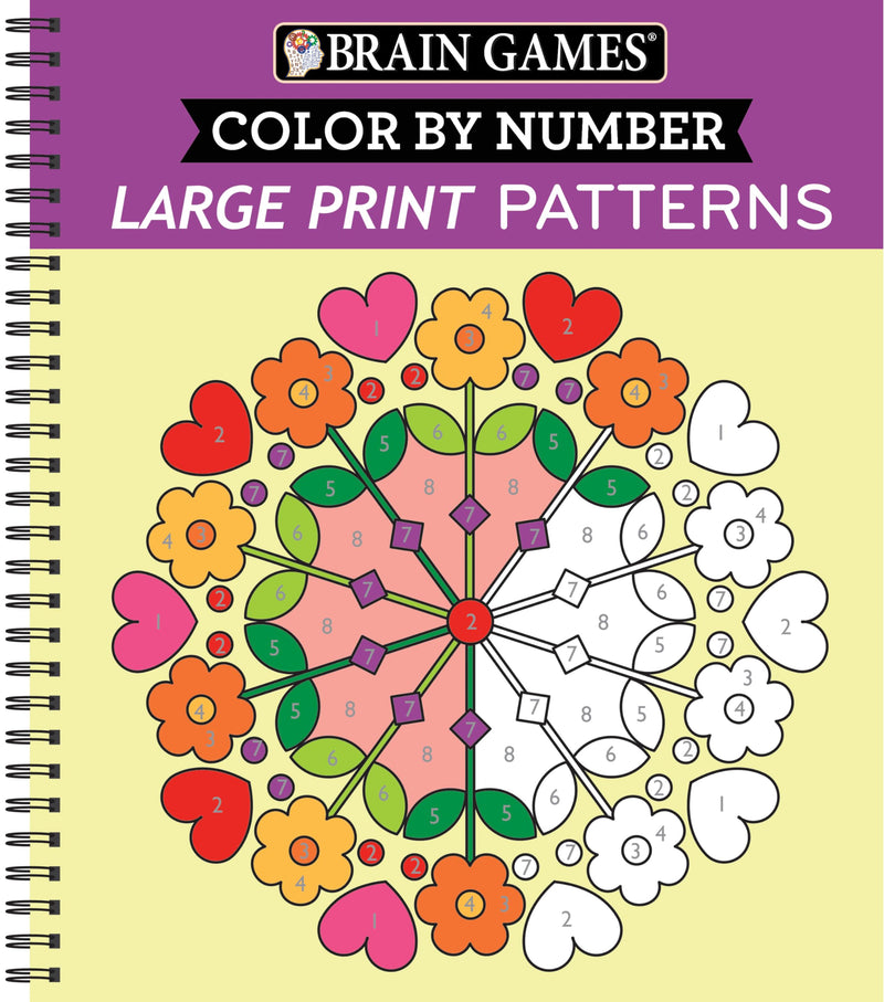 Brain Games - Easy Color by Number: Large Print Patterns by Publications International Ltd