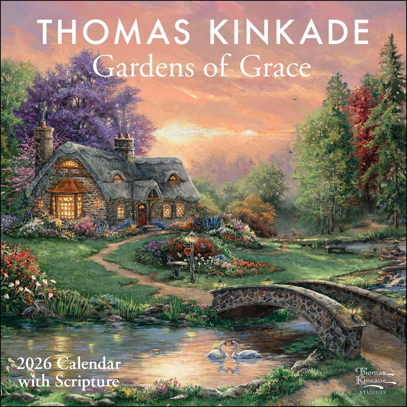 Thomas Kinkade Gardens of Grace 2026 Wall Calendar with Scripture by Kinkade, Thomas