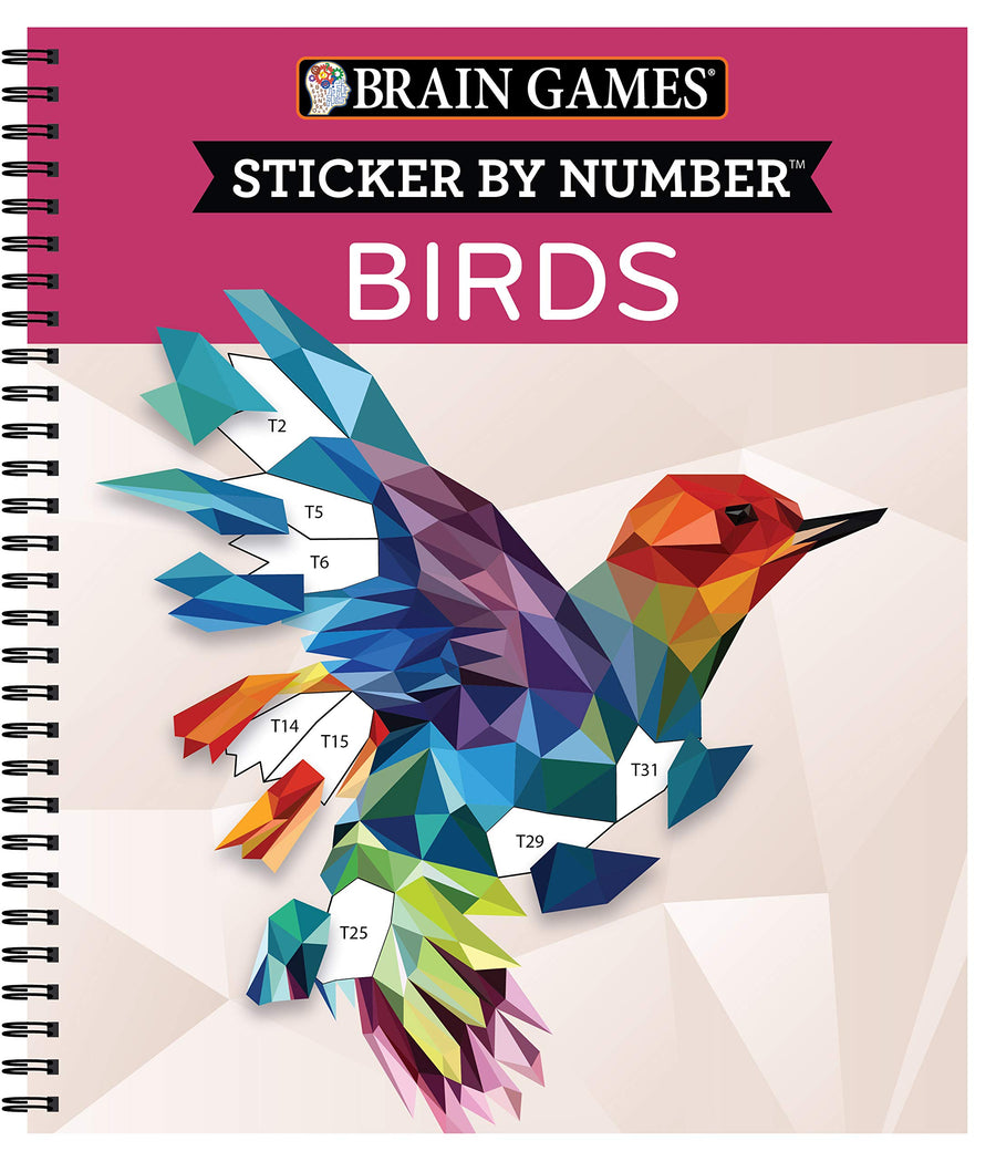 Brain Games - Sticker by Number: Birds (28 Images to Sticker) -- Publications International Ltd, Spiral