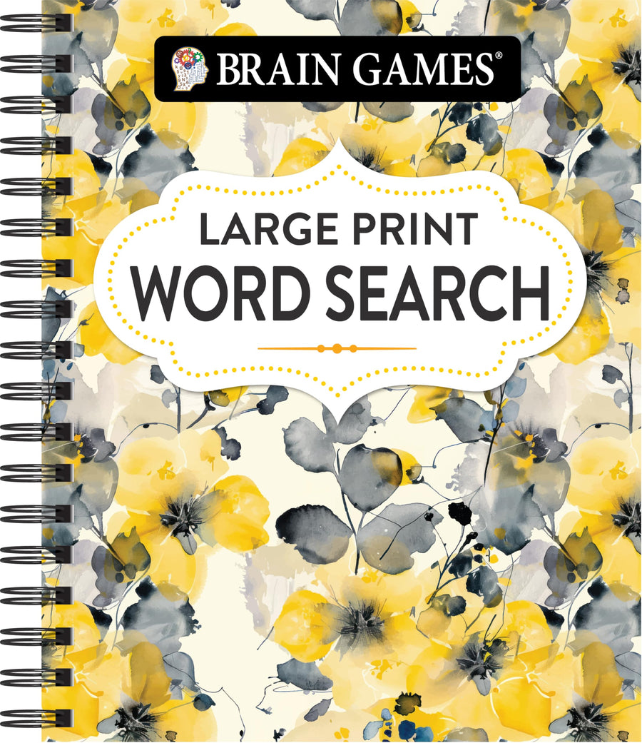 Brain Games - Large Print Word Search (Floral) -- Publications International Ltd, Spiral