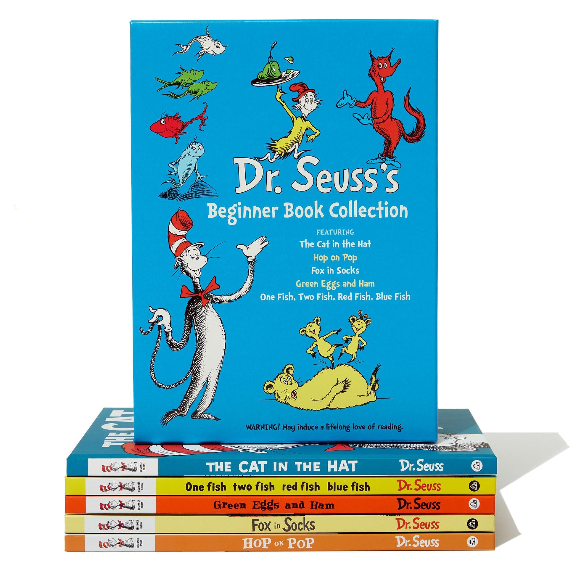 Dr. Seuss's Beginner Book Collection: The Cat in the Hat; One Fish Two Fish Red Fish Blue Fish; Green Eggs and Ham; Hop on Pop; Fox in Socks by Dr Seuss