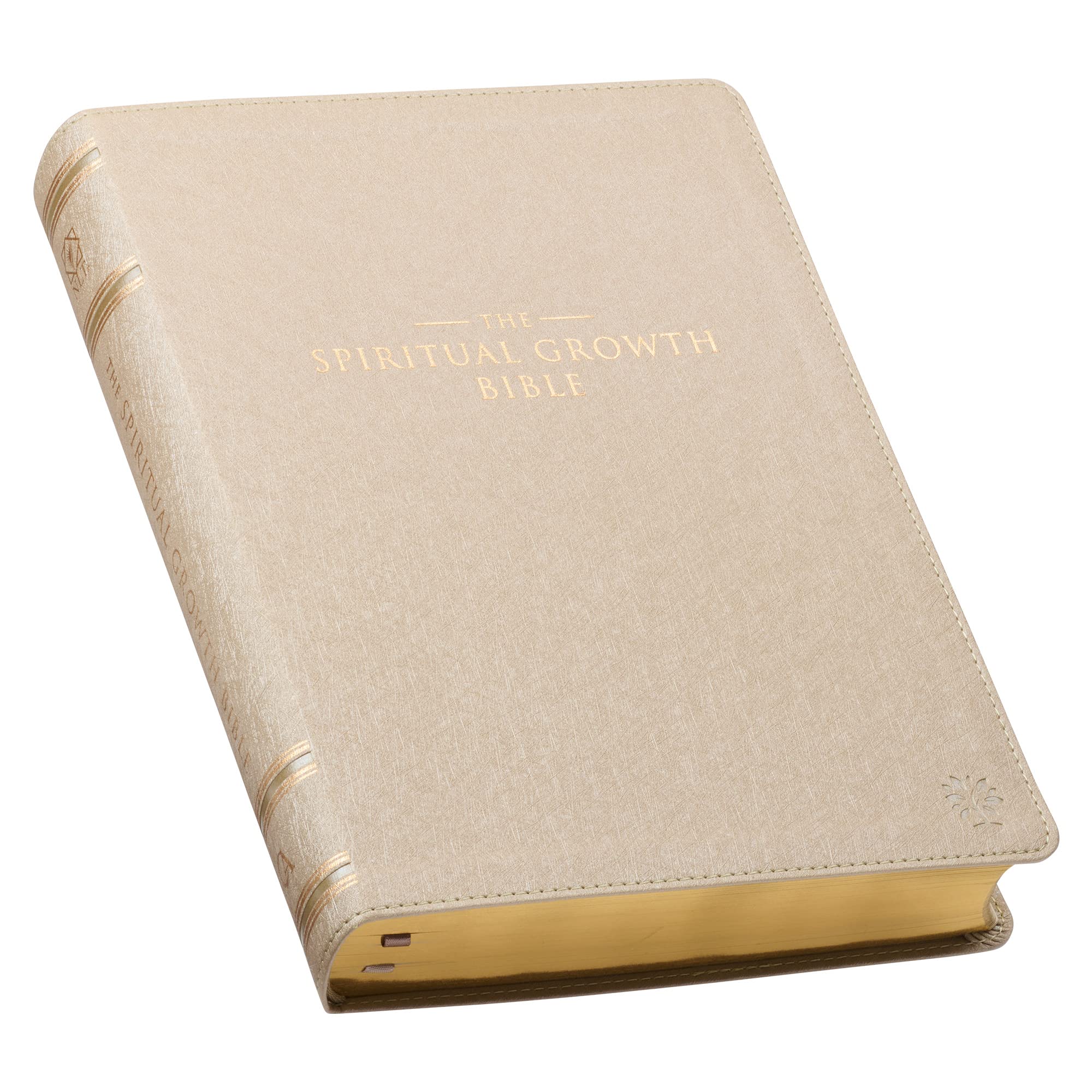 The Spiritual Growth Bible, Study Bible, NLT - New Living Translation Holy Bible, Faux Leather, Pearlescent Taupe by Christian Art Gifts