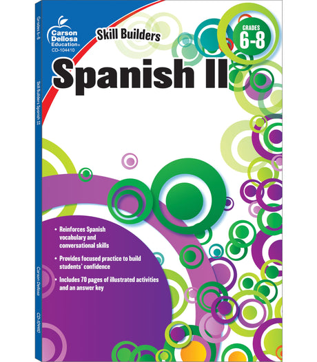 Spanish II, Grades 6 - 8 (Skill Builders), Grades 6 - 8 -- Carson Dellosa Education, Paperback