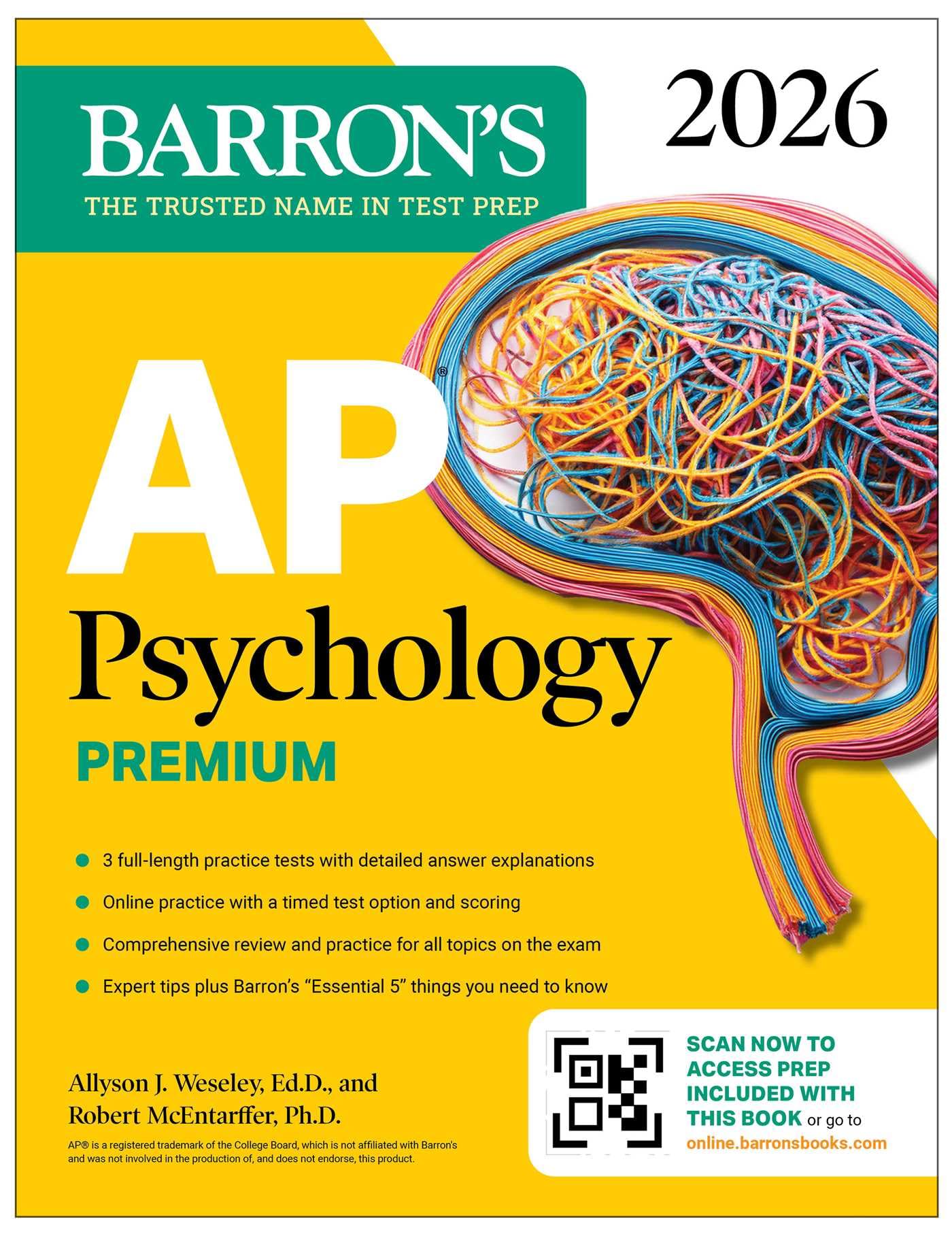 AP Psychology Premium, 2026: Prep Book with 3 Practice Tests + Comprehensive Review + Online Practice by Barron's Educational Series