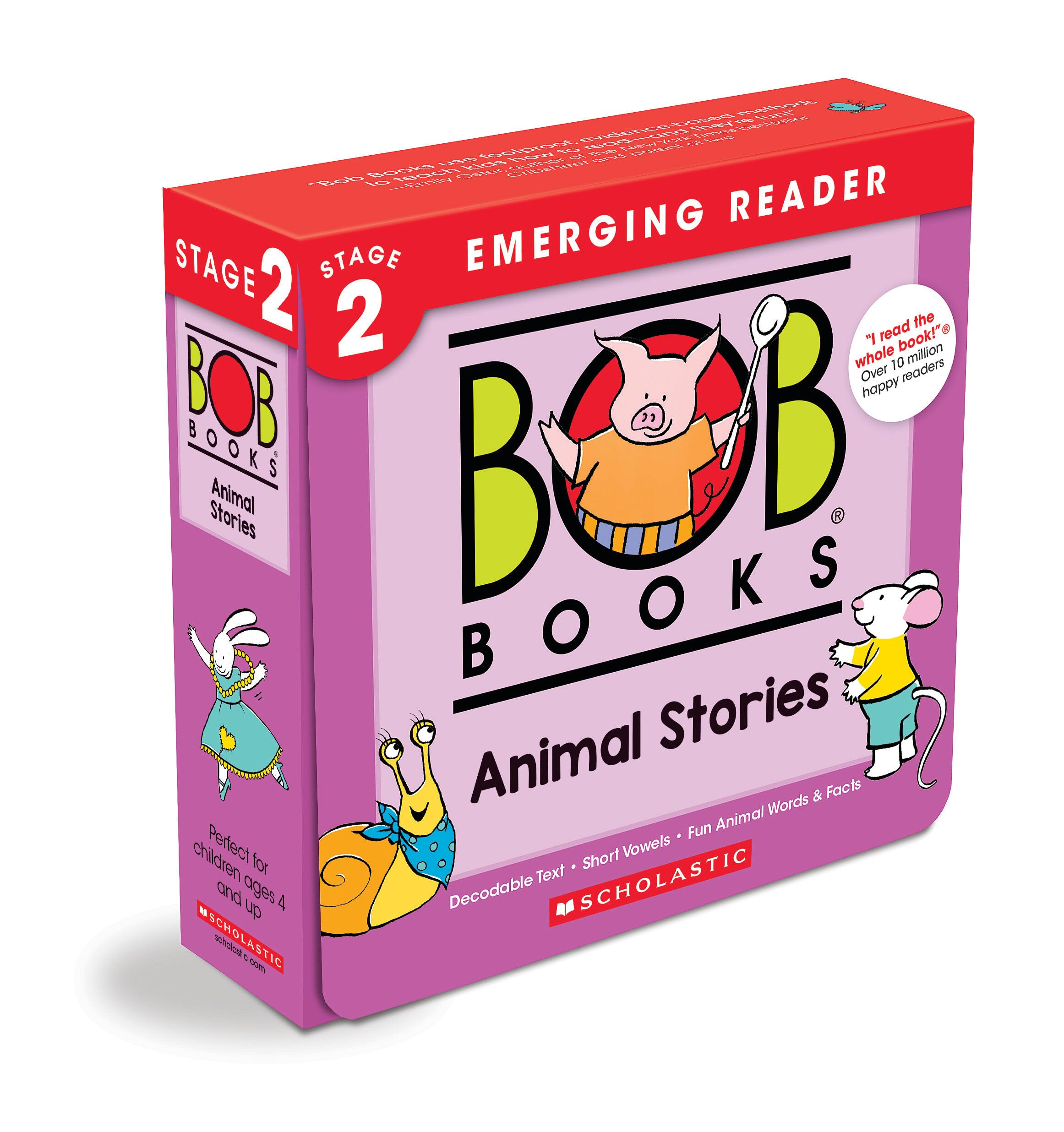 Bob Books - Animal Stories Box Set Phonics, Ages 4 and Up, Kindergarten (Stage 2: Emerging Reader) by Kertell, Lynn Maslen