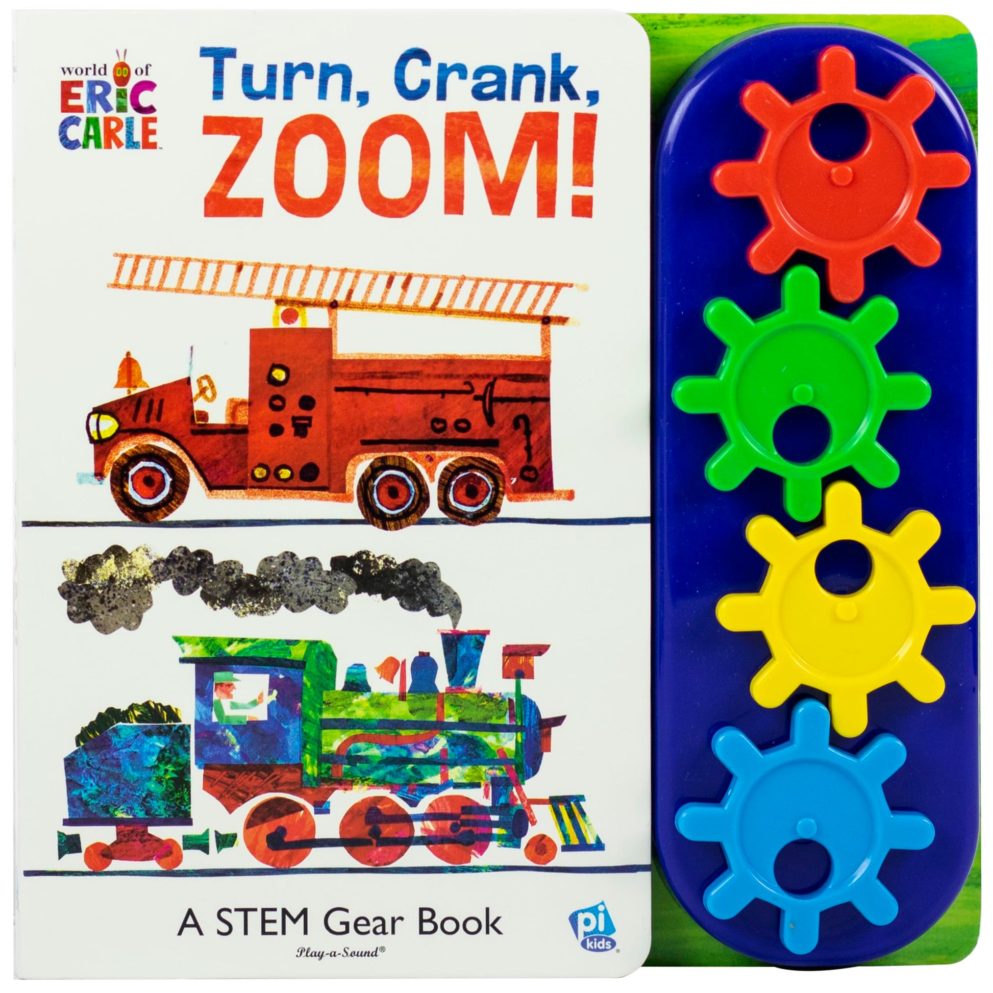 World of Eric Carle: Turn, Crank, Zoom! a Stem Gear Sound Book: A Stem Gear Book by Pi Kids