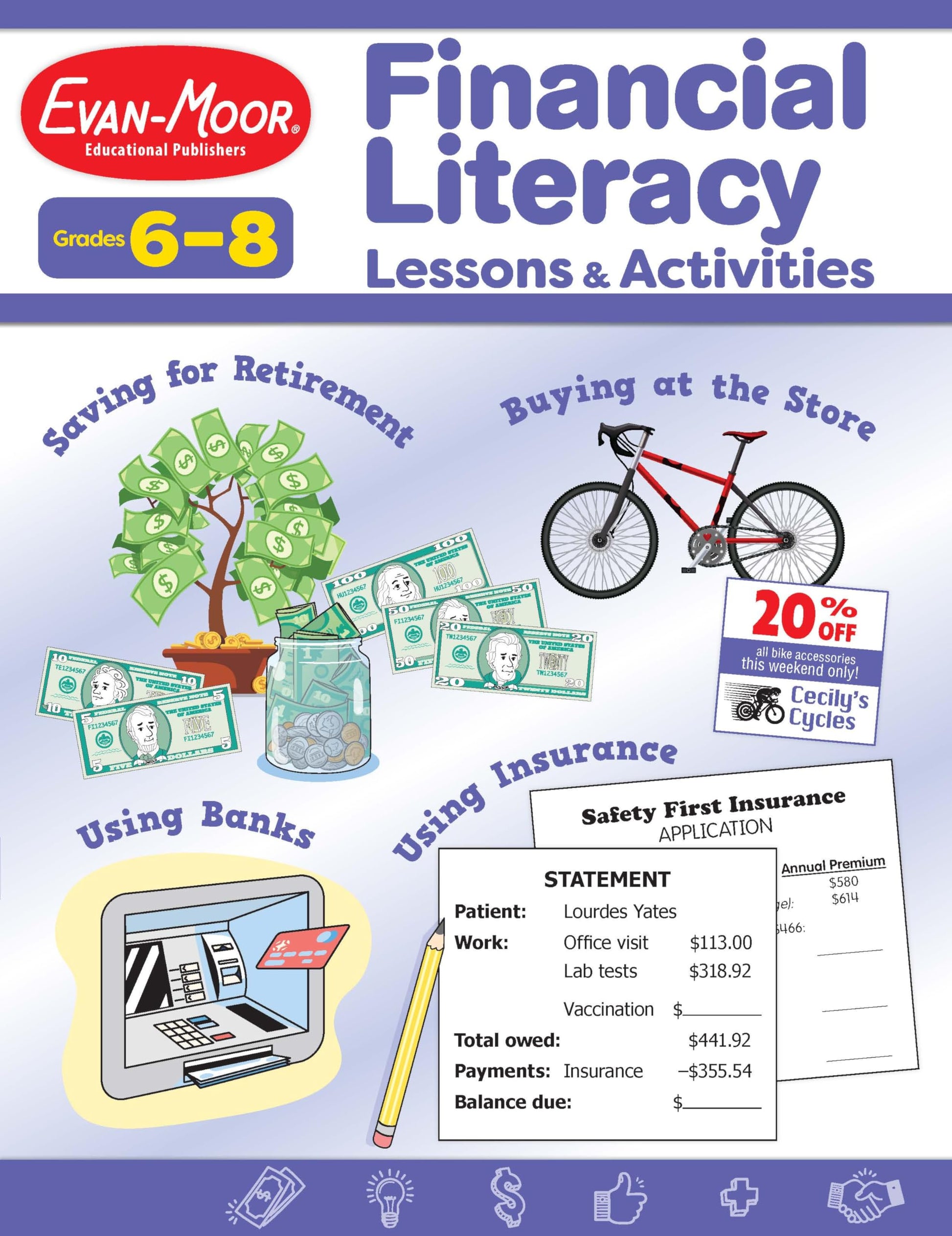 Financial Literacy Lessons and Activities, Grades 6-8 - Teacher Resource by Evan-Moor Corporation