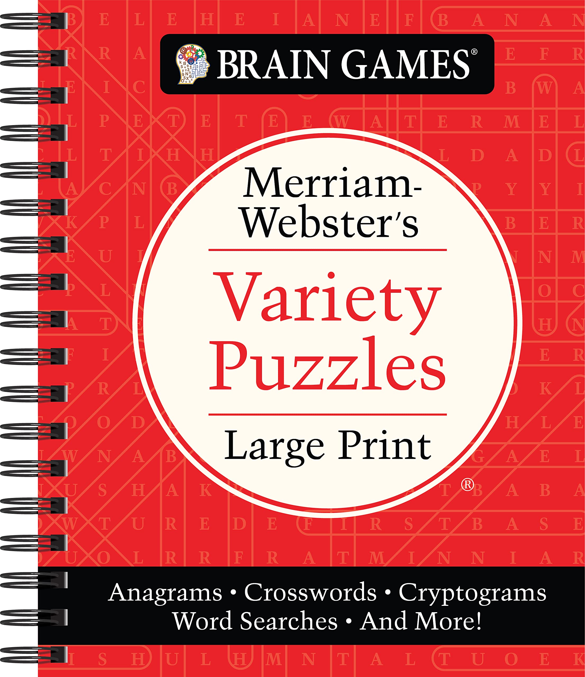 Brain Games - Merriam-Webster's Variety Puzzles Large Print: Anagrams, Crosswords, Cryptograms, Word Searches, and More! by Publications International Ltd