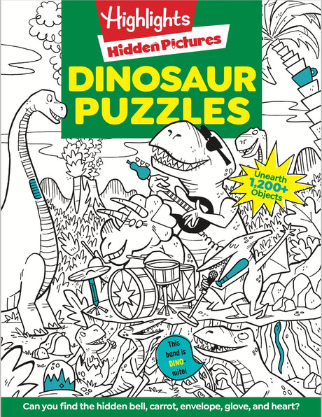 Dinosaur Puzzles: Roaring Fun Hidden Pictures Puzzles with T-Rex, Fossils and More for Kids Ages 6-12, Over 1,900 Hidden Objects for the Ultimate Dino -- Highlights, Paperback