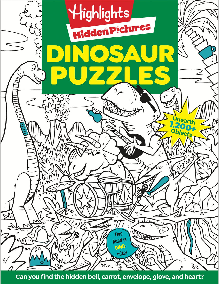 Dinosaur Puzzles: Roaring Fun Hidden Pictures Puzzles with T-Rex, Fossils and More for Kids Ages 6-12, Over 1,900 Hidden Objects for the Ultimate Dino -- Highlights, Paperback
