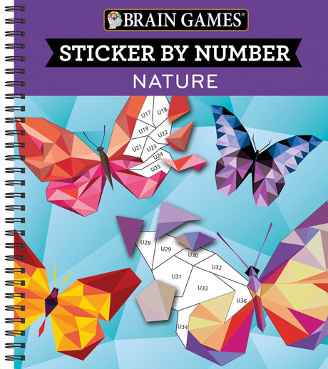 Brain Games - Sticker by Number: Nature (28 Images to Sticker) -- Publications International Ltd, Spiral
