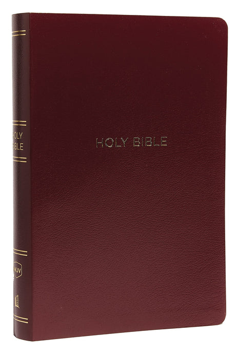 NKJV, Reference Bible, Center-Column Giant Print, Leather-Look, Burgundy, Red Letter Edition, Comfort Print -- Thomas Nelson, Bible