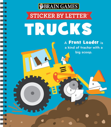 Brain Games - Sticker by Letter: Trucks -- Publications International Ltd, Spiral