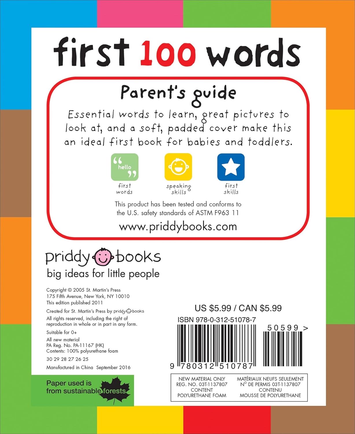 First 100 Words: A Padded Board Book -- Roger Priddy, Board Book