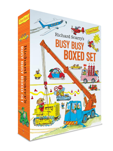 Richard Scarry's Busy Busy Boxed Set: Busy Busy Airport; Busy Busy Cars and Trucks; Busy Busy Construction Site; Busy Busy Farm -- Richard Scarry, Hardcover