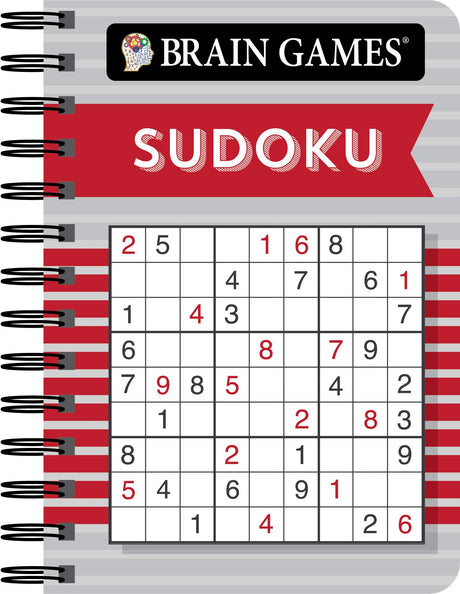 Brain Games - To Go - Sudoku (Red) -- Publications International Ltd, Spiral