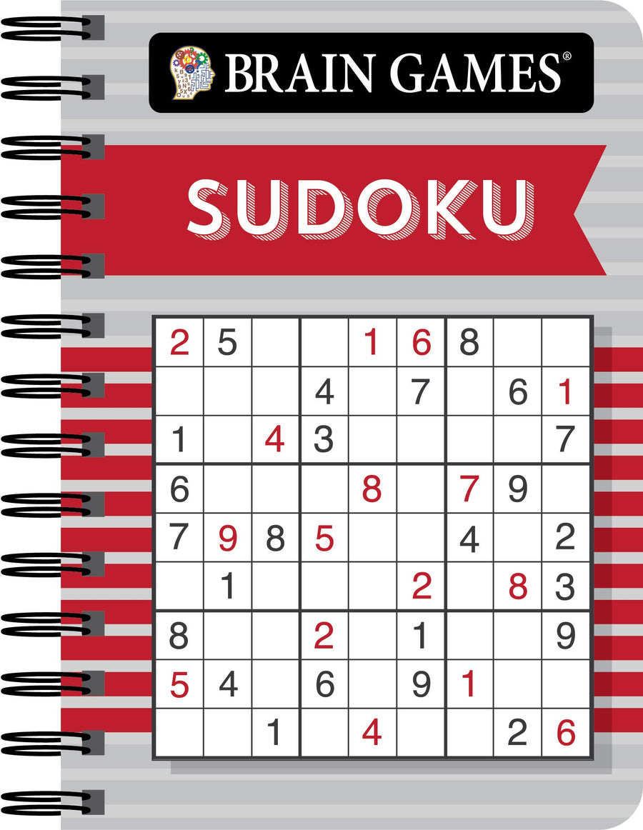 Brain Games - To Go - Sudoku (Red) -- Publications International Ltd, Spiral