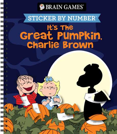 Brain Games - Sticker by Number: It's the Great Pumpkin, Charlie Brown (Halloween) -- Publications International Ltd, Spiral