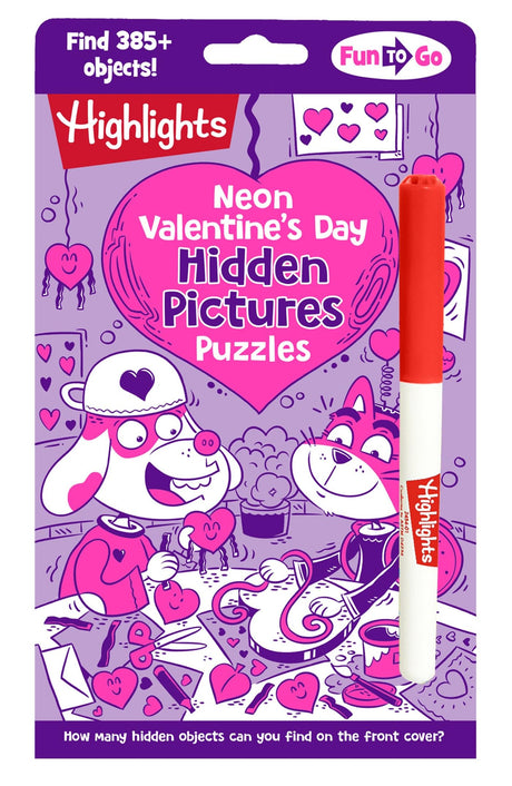 Neon Valentine's Day Hidden Pictures Puzzles: Bright Neon Hidden Pictures Book Filled with Valentines Day Puzzles, Heart-Shaped Surprised and Hundreds -- Highlights, Paperback