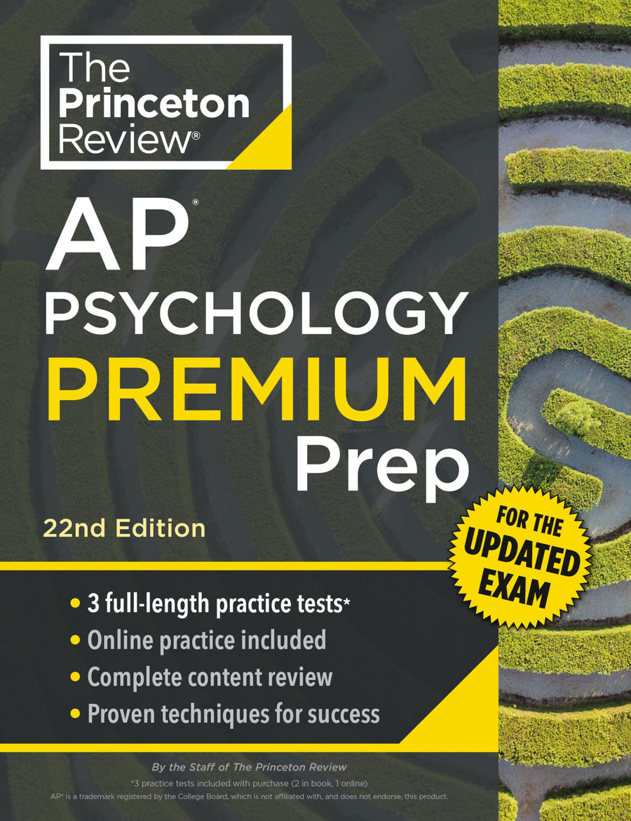 Princeton Review AP Psychology Premium Prep, 22nd Edition: For the New 2025 Exam: 3 Practice Tests + Digital Practice + Content Review -- The Princeton Review, Paperback