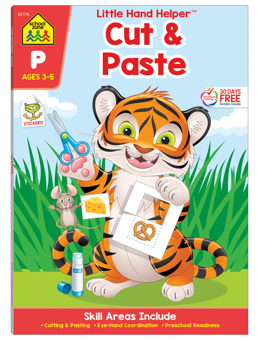 School Zone Cut & Paste Workbook with Stickers -- School Zone, Paperback