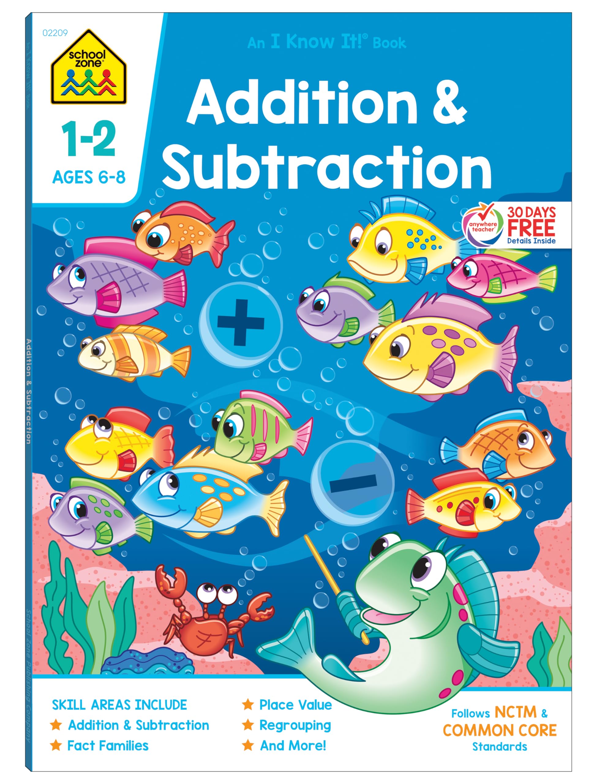 School Zone Addition & Subtraction Grades 1-2 Workbook by Zone, School