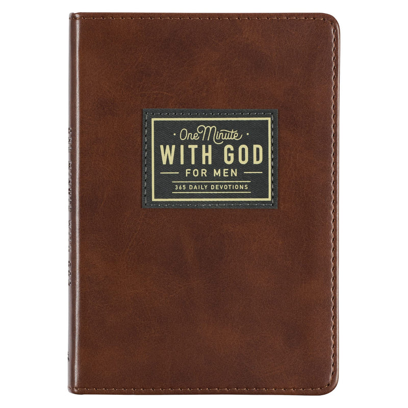 One Minute with God for Men 365 Devotions, Brown Faux Leather Flexcover by Christian Art Gifts
