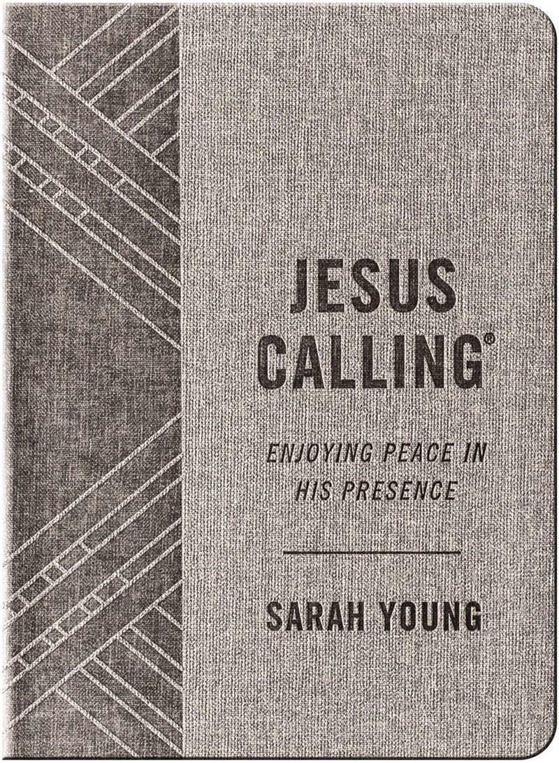 Jesus Calling, Textured Gray Leathersoft, with Full Scriptures: Enjoying Peace in His Presence by Young, Sarah