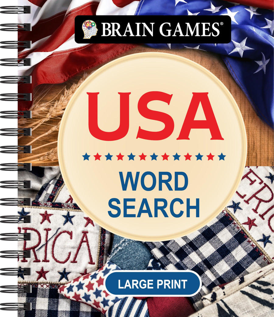 Brain Games - USA Word Search - Large Print -- Publications International Ltd, Spiral