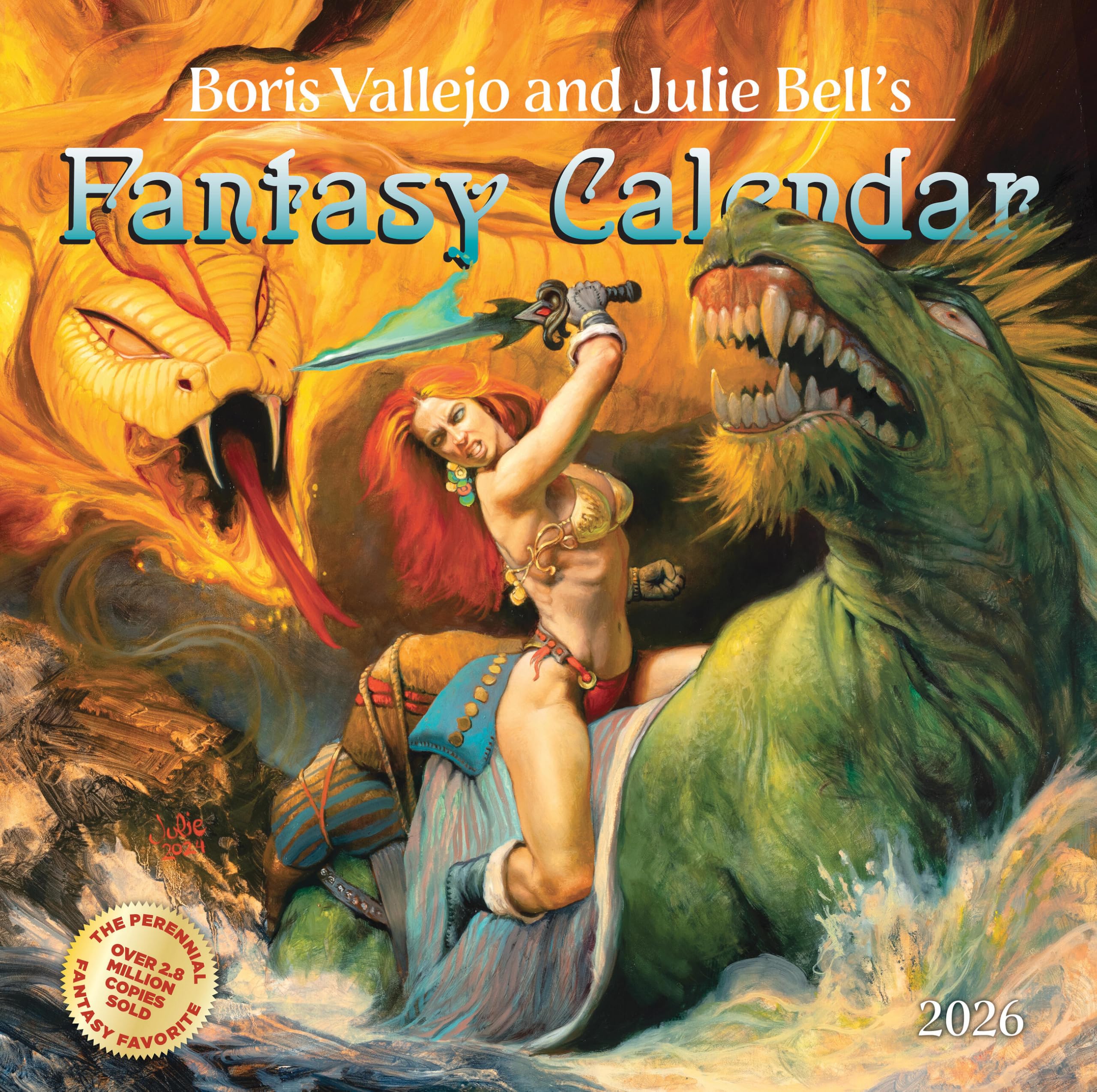 Boris Vallejo and Julie Bell's Fantasy Wall Calendar 2026: A Year of Classic Images for 2026 by Vallejo, Boris