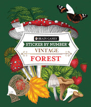 Brain Games - Sticker by Number - Vintage: Forest (28 Images to Sticker) -- Publications International Ltd