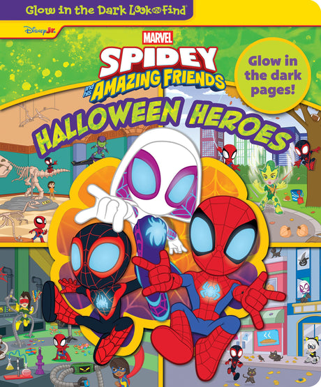 Disney Junior Marvel Spidey and His Amazing Friends: Halloween Heroes Glow in the Dark Look and Find -- Pi Kids, Board Book